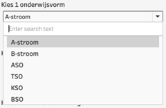 Screenshot kiezen van de onderwijsvorm