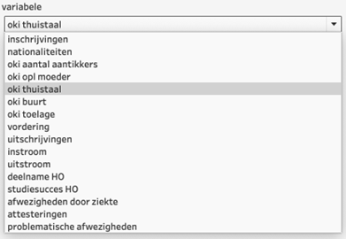 Screenschot van het flowdiagram dat weergeeft hoe je een variabele kan selecteren.